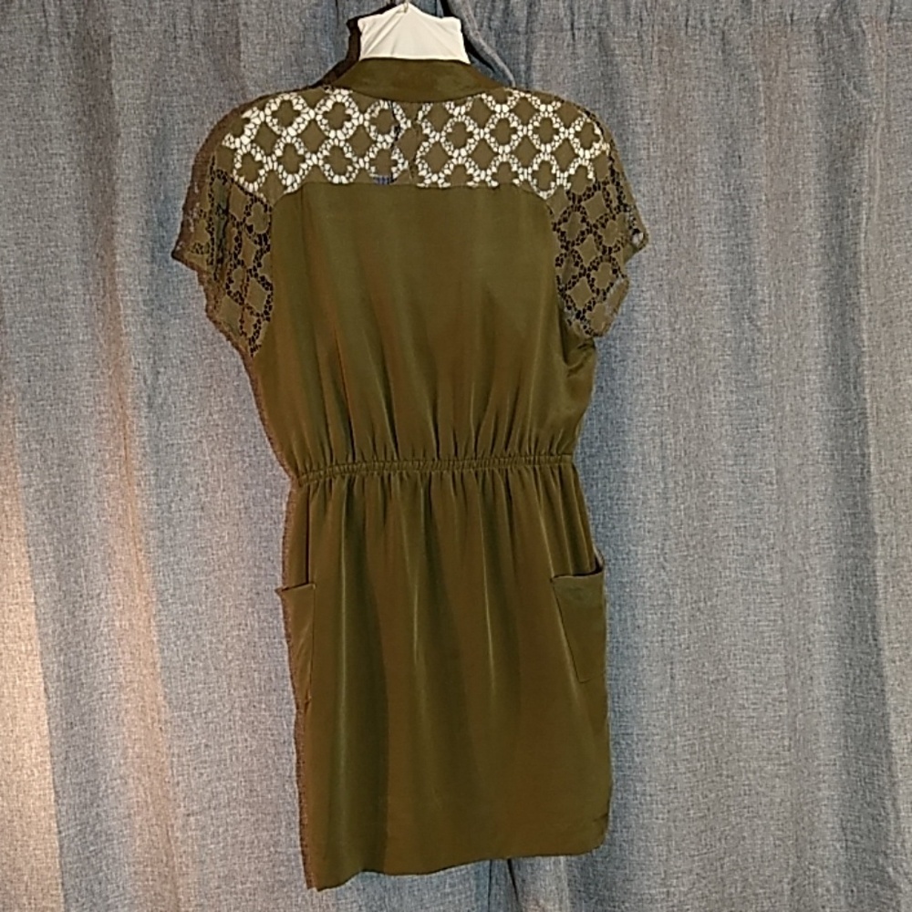 Rebecca Minkoff lace detail olive dress must have - Picture 4 of 8